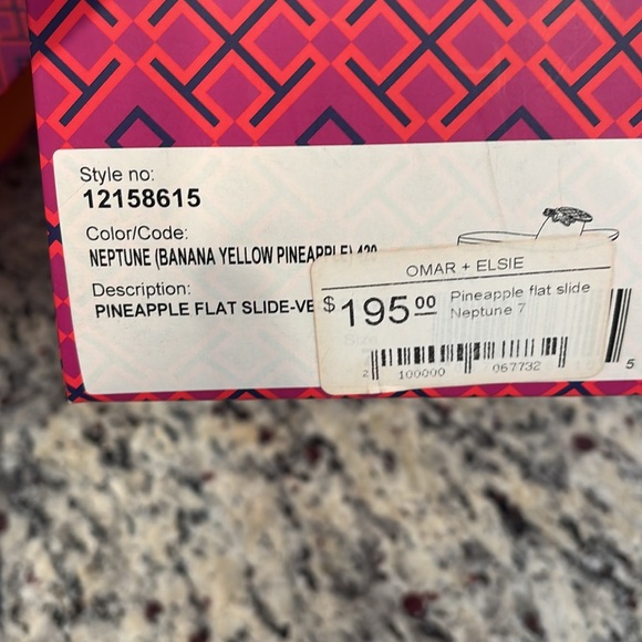 Tory Burch Neptune pineapple flat all leather slide sandals - Picture 7 of 13